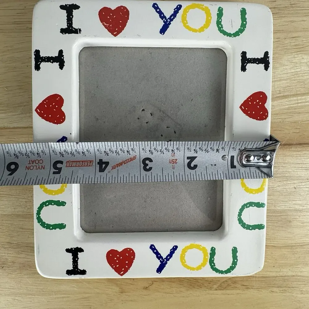Vintage I Love You Ceramic Picture Frame Ceramic Photo Frame 90s Home Decor Y2K